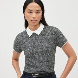 RW&CO Short-Sleeve Top with Shirt Collar